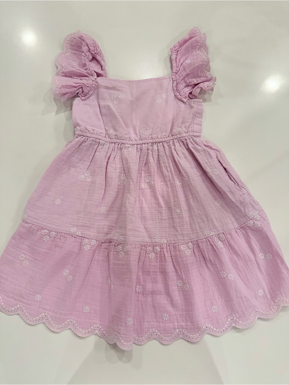 Cat & Jack Light Pink Eyelet Ruffle Dress